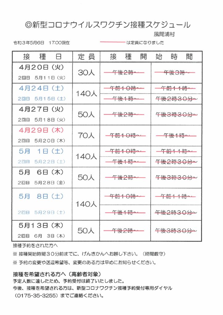 20210506予約状況のサムネイル